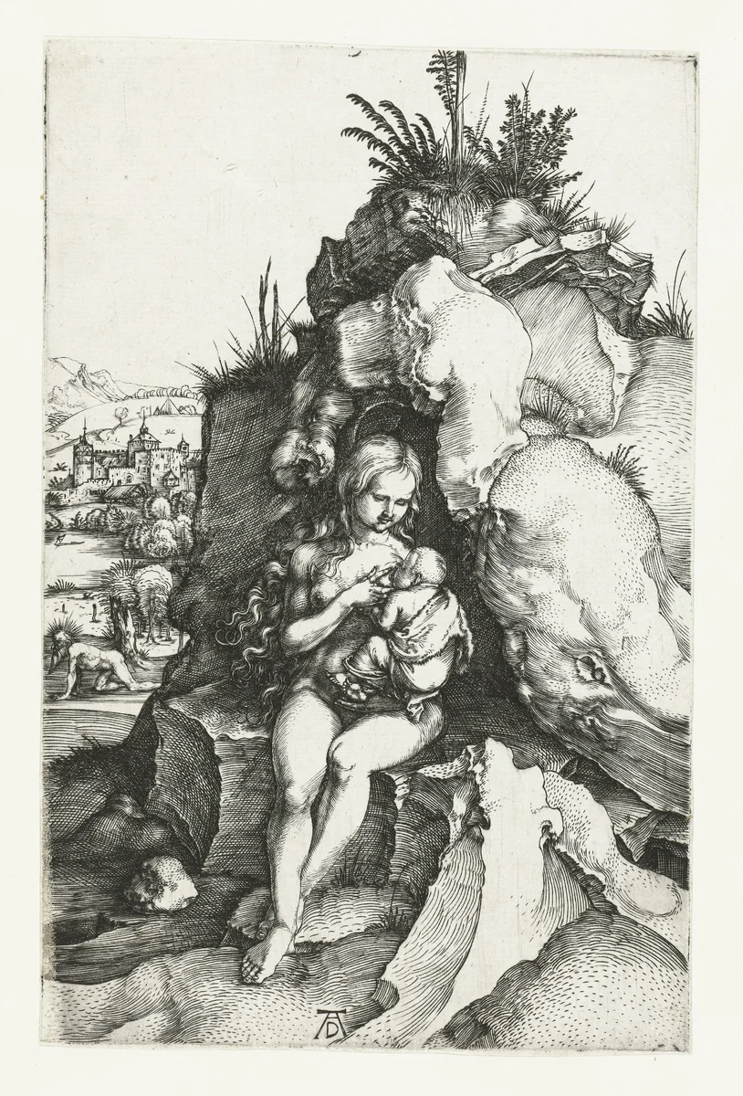 De Heilige Johannes Chrysostomus en de koningin met haar pasgeboren zoon by Unknown, print, 1494-1498