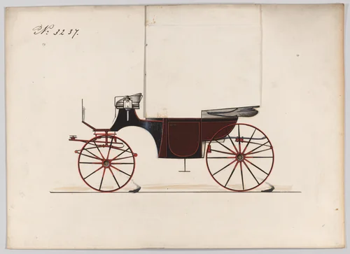 Design for Landaulet, no. 3237 by Brewster & Co., drawing, 1876