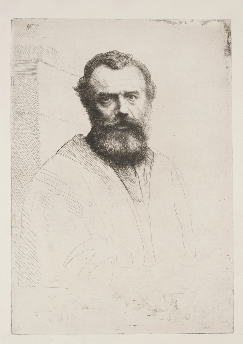Self-Portrait (Third Plate) by Alphonse Legros, print, 1880