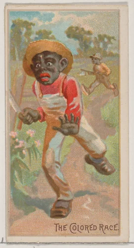 Caricatured figure / The Colored Race, from the Jokes series (N87) for Duke brand cigarettes by W. Duke, Sons & Co., print, 1890