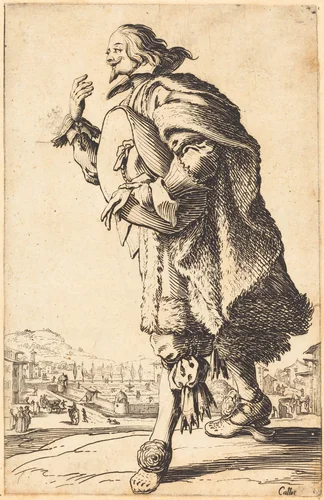 Noble Man with Felt Hat, Bowing by Jacques Callot, print, 1620-1623