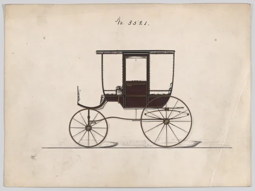 Design for 6 seat Rockaway, no. 3521 by Brewster & Co., drawing, 1879