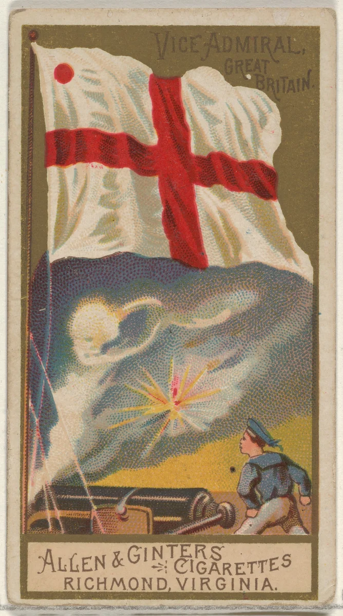 Vice-Admiral, Great Britain, from the Naval Flags series (N17) for Allen & Ginter Cigarettes Brands by Allen & Ginter, print, 1886-1891