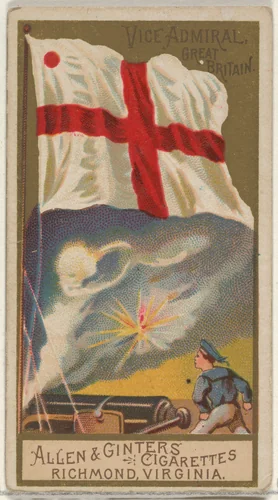 Vice-Admiral, Great Britain, from the Naval Flags series (N17) for Allen & Ginter Cigarettes Brands by Allen & Ginter, print, 1886-1891