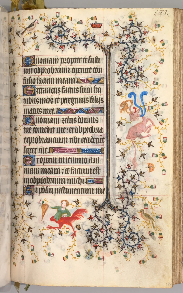 Hours of Charles the Noble, King of Navarre (1361-1425): fol. 187r, Text by Master of the Brussels Initials and Associates, book, 1400-1410