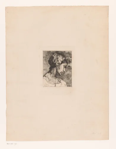 Hoofd van een vrouw by Adolphe Léonard De Mol, print, 1875