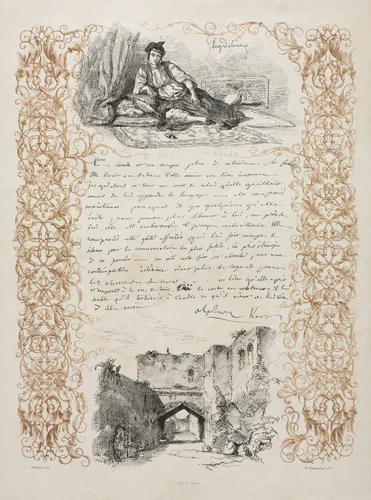Jewess of Algiers and a Street in Algiers by Eugène Delacroix, print, 1838