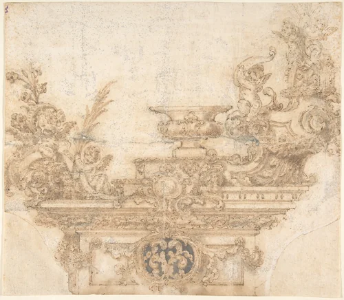 Design for a Triumphal Cart (?) by anonymous, drawing, 1700-1800