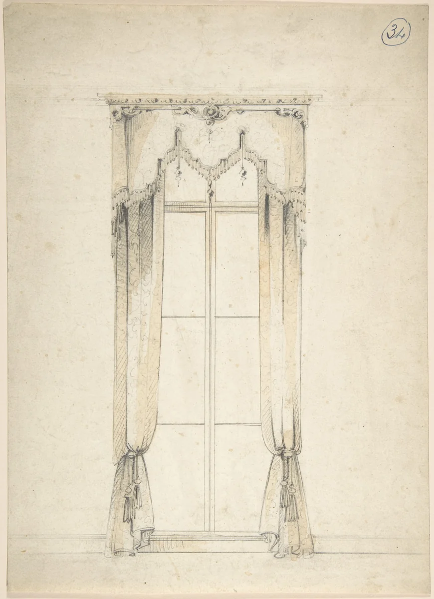 Design for Curtains by Charles Hindley and Sons, drawing, 1841-1900
