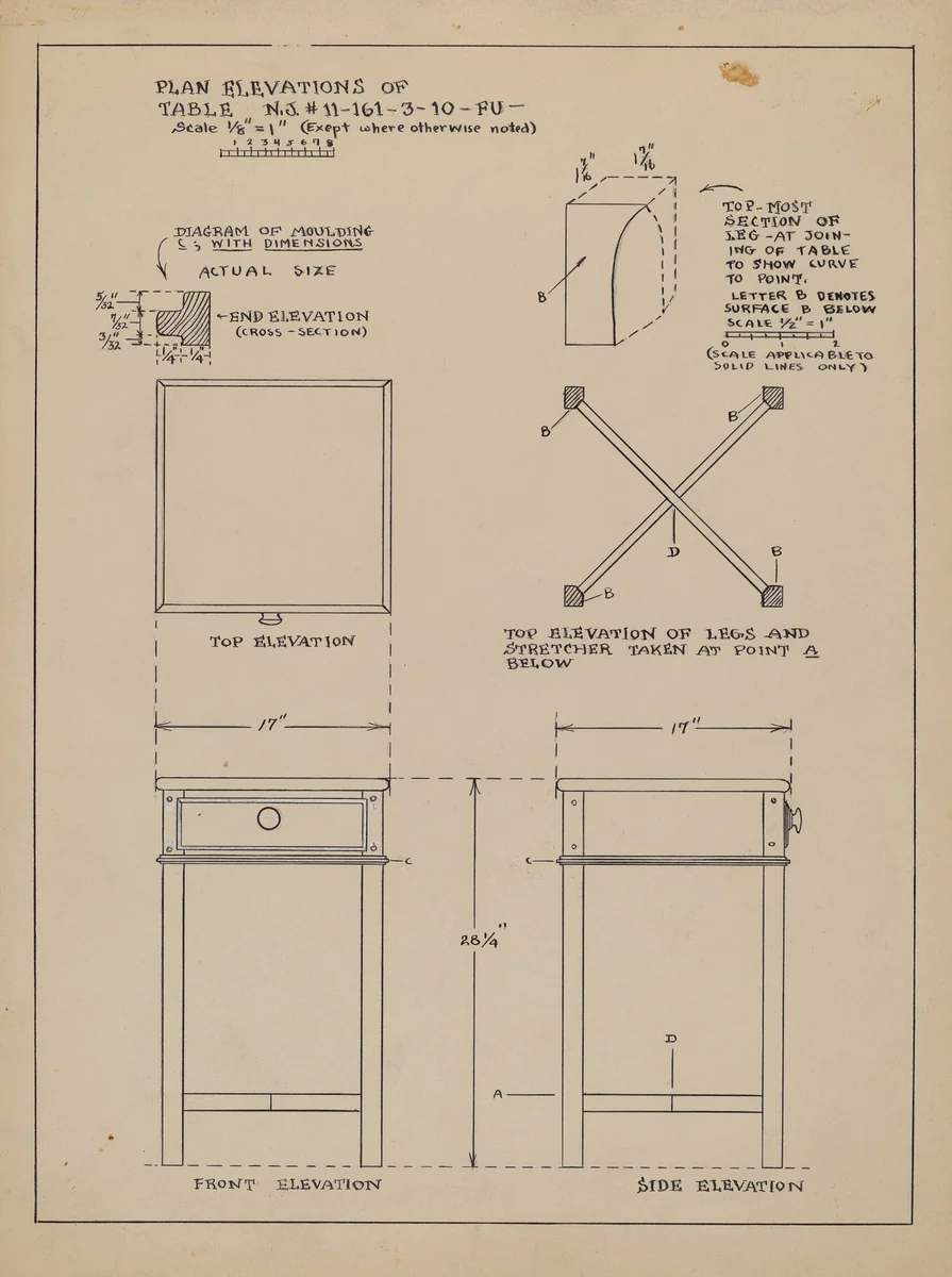 Table (Occassional) by Francis Law Durand, index of american design, 1936