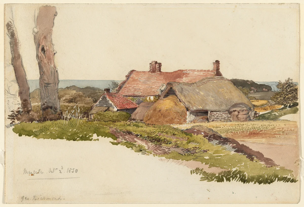 A Farm near the Sea at Margate, Kent by George Richmond, drawing, 1850