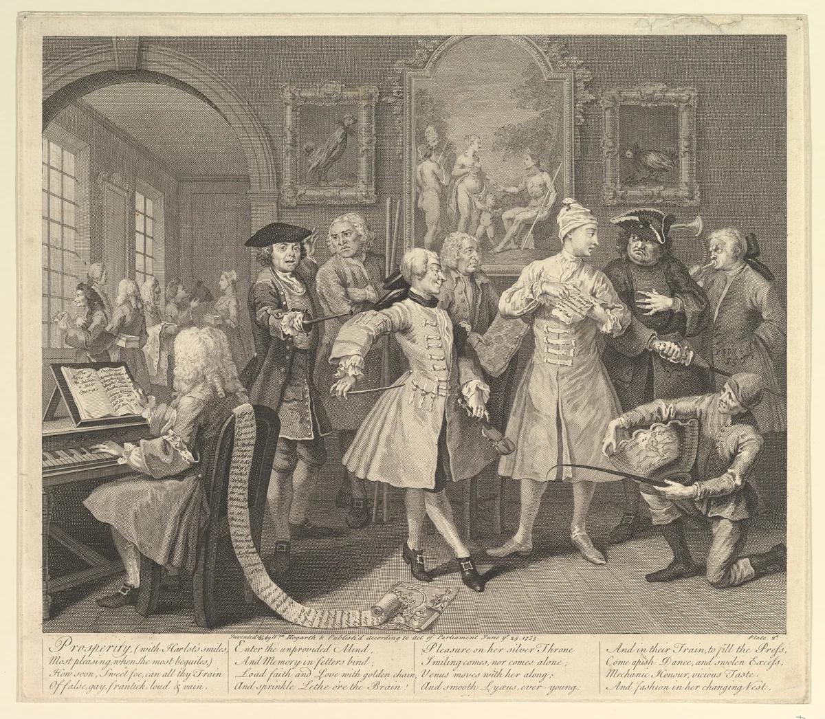 A Rake's Progress, Plate 2 by William Hogarth, print, 1735
