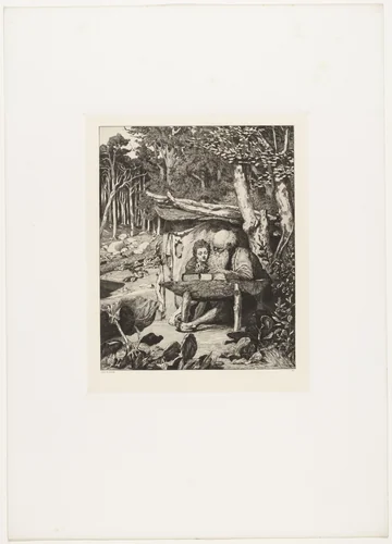 Simplicius' Writing Lesson (Simplici Schreibstunde) from Intermezzi, Opus IV by Max Klinger, print, 1881