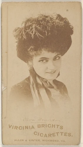 Olva Brandon, from the Actors and Actresses series (N45, Type 1) for Virginia Brights Cigarettes by Allen & Ginter, photograph, 1885-1891