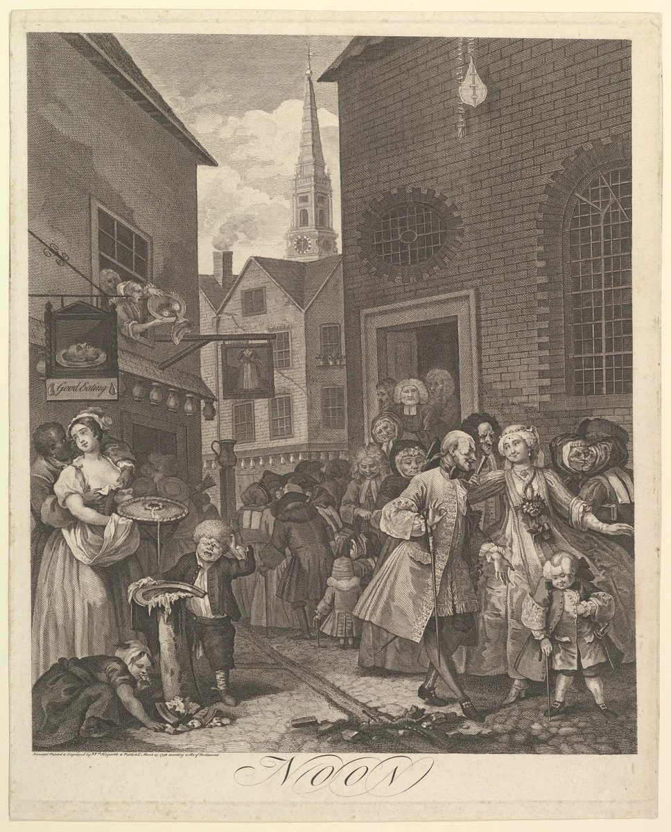 Noon (The Four Times of Day) by William Hogarth, print, 1738