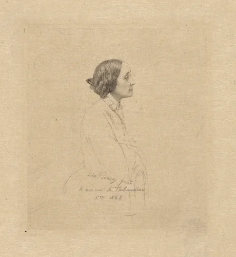 Portrait of Comtesse A. Thibaudeau by Léopold Flameng, print, 1863-1873