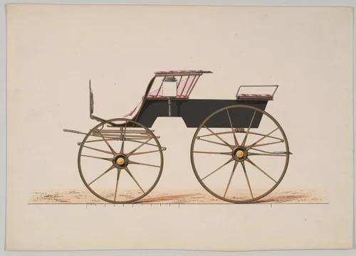 T-Cart Phaeton (unnumbered) by Brewster & Co., drawing, 1850-1870