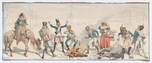 Lunch at the Fork (Le Dejeuner à la Fourchette) by Johann Gottfried Schadow, drawing, 1813