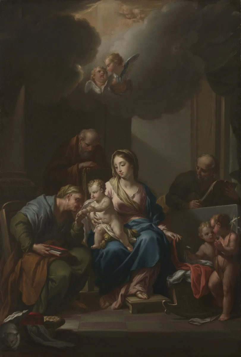 Presentation Sketch for "The Holy Family with Saints Anne, Joachim, and John the Baptist" (for Santa Maria in Via Lata, Roma) by Francesco Trevisani, painting, 1724-1734