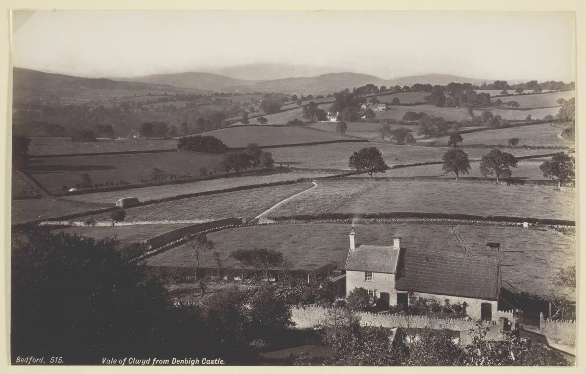 Vale of Clwyd from Denbigh Castle by Francis Bedford, photograph, 1860-1894
