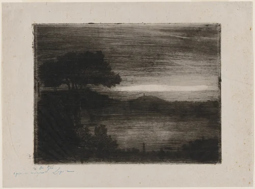 Lake Nemi by Vicomte Ludovic Lepic, print, 1870