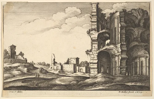 Classical Ruins by Wenceslaus Hollar, print, 1673