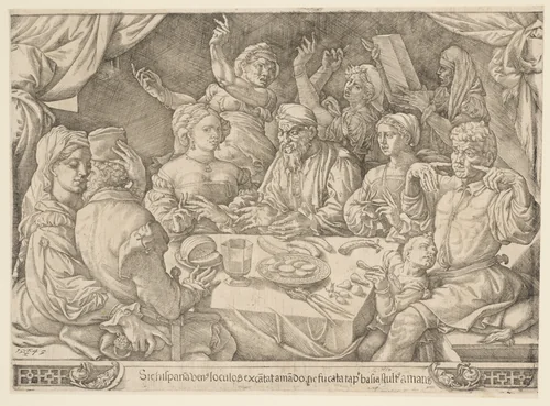 The Spanish Banquet by Jan Cornelisz Vermeyen, print, 1545