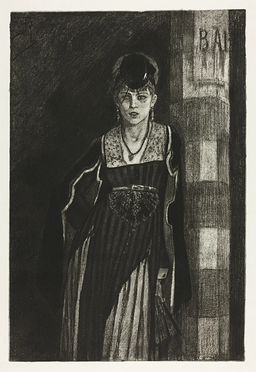 The Absinthe Drinker by Félicien Rops, print, 1853-1898