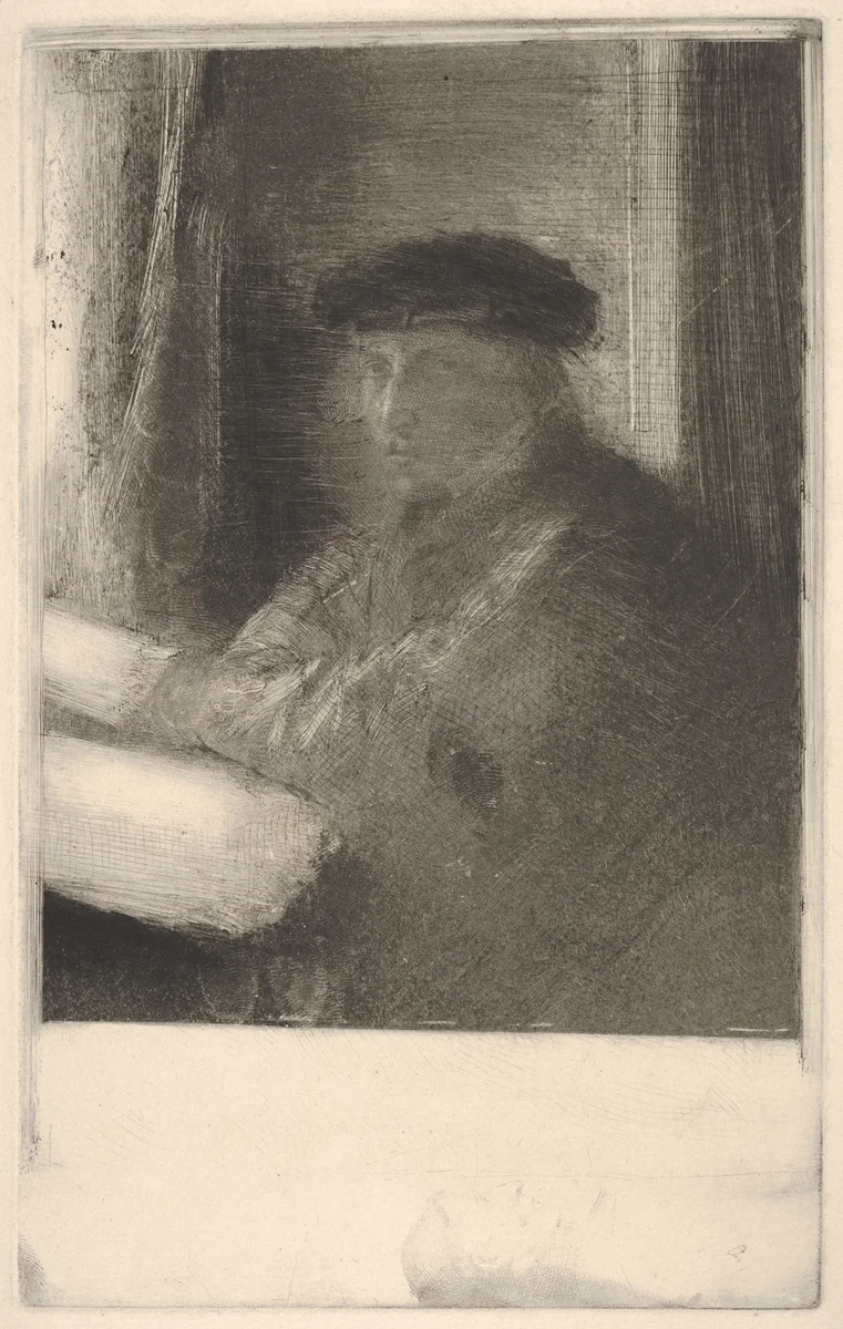 The Engraver Joseph Tourny by Edgar Degas, print, 1857-1869
