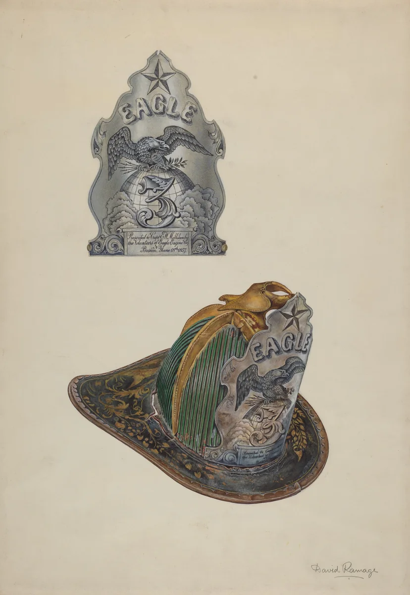 Fireman's Helmet by David Ramage, index of american design, 1939
