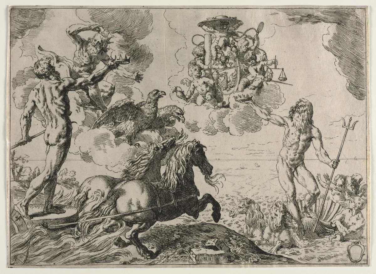 The "Quos Ego" by Simone Cantarini, print, 1632-1648