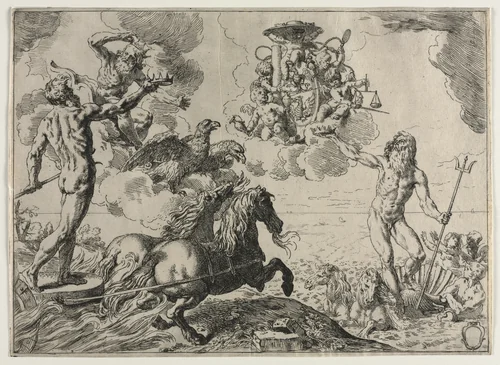 The "Quos Ego" by Simone Cantarini, print, 1632-1648