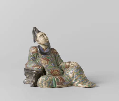 Figure of the reclining poet Kinomoto no Hitomaro by anonymous, other, 1750-1868