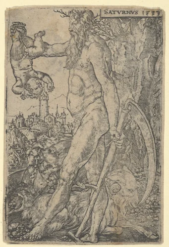 Saturn, from "The Seven Planets" by Heinrich Aldegrever, print, 1533