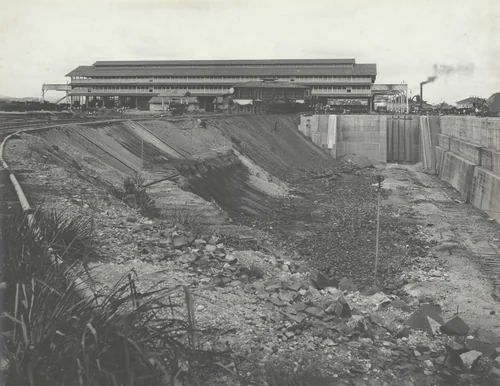 Balboa Terminals. Dry Dock #2. Looking east before flooding by Unidentified Photographer, photograph, 1916