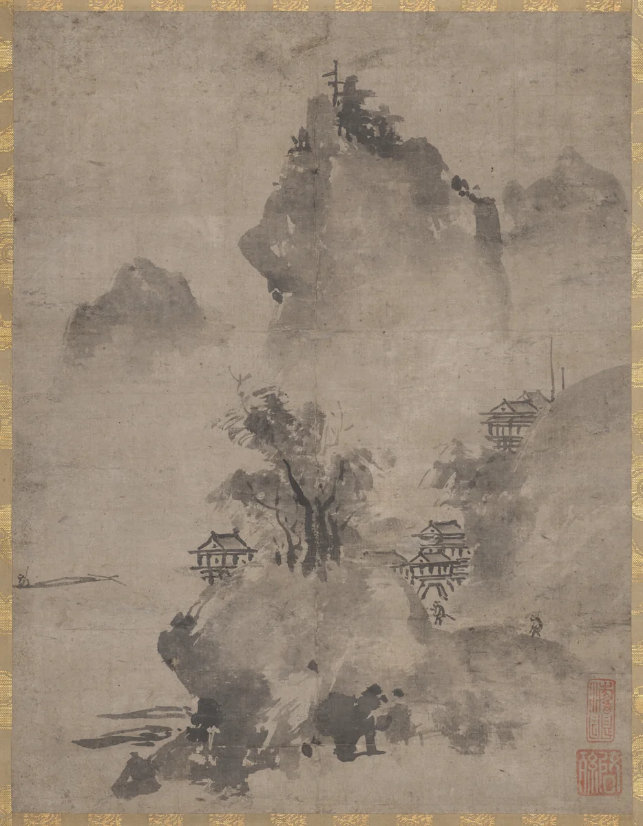 Coastal Landscape in the Haboku Style by Keison, painting, 1475-1525