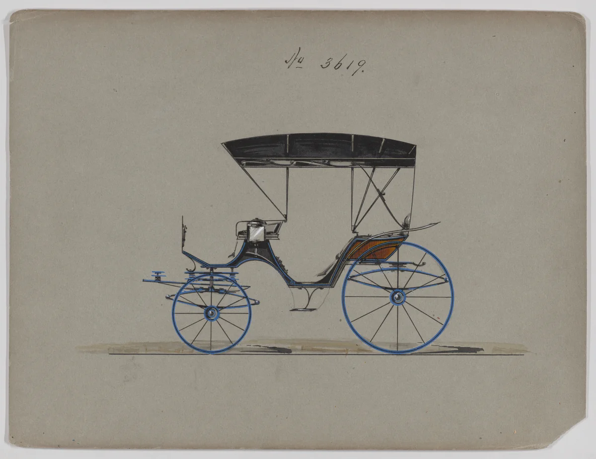 Design for Extension Top Park Phaeton, no. 3619 by Brewster & Co., drawing, 1880