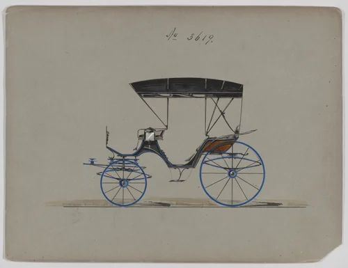 Design for Extension Top Park Phaeton, no. 3619 by Brewster & Co., drawing, 1880