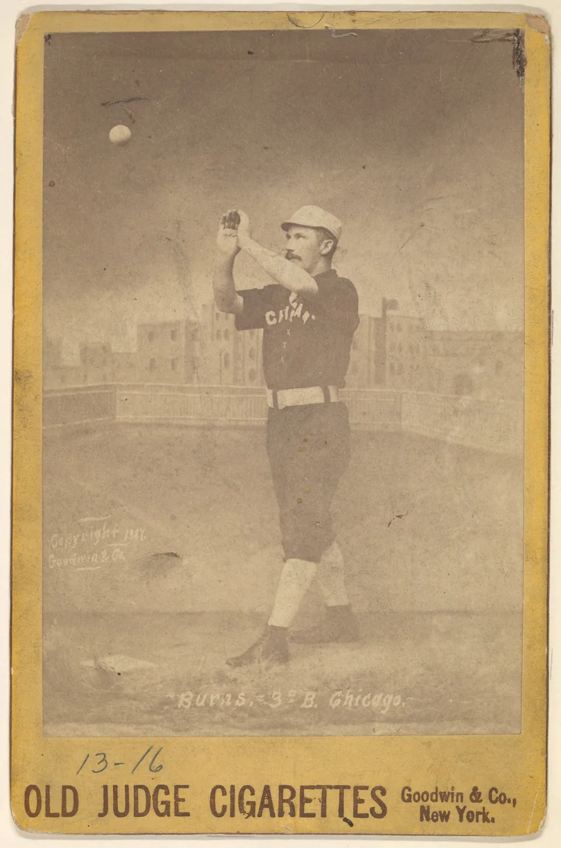 Burns, 3rd Base, Chicago, from the series Old Judge Cigarettes by Goodwin & Company, photograph, 1887