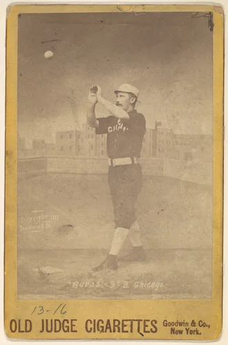 Burns, 3rd Base, Chicago, from the series Old Judge Cigarettes by Goodwin & Company, photograph, 1887