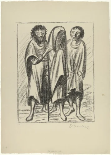 Love in Suffering (Liebe in Leid) by Ernst Barlach, print, 1924