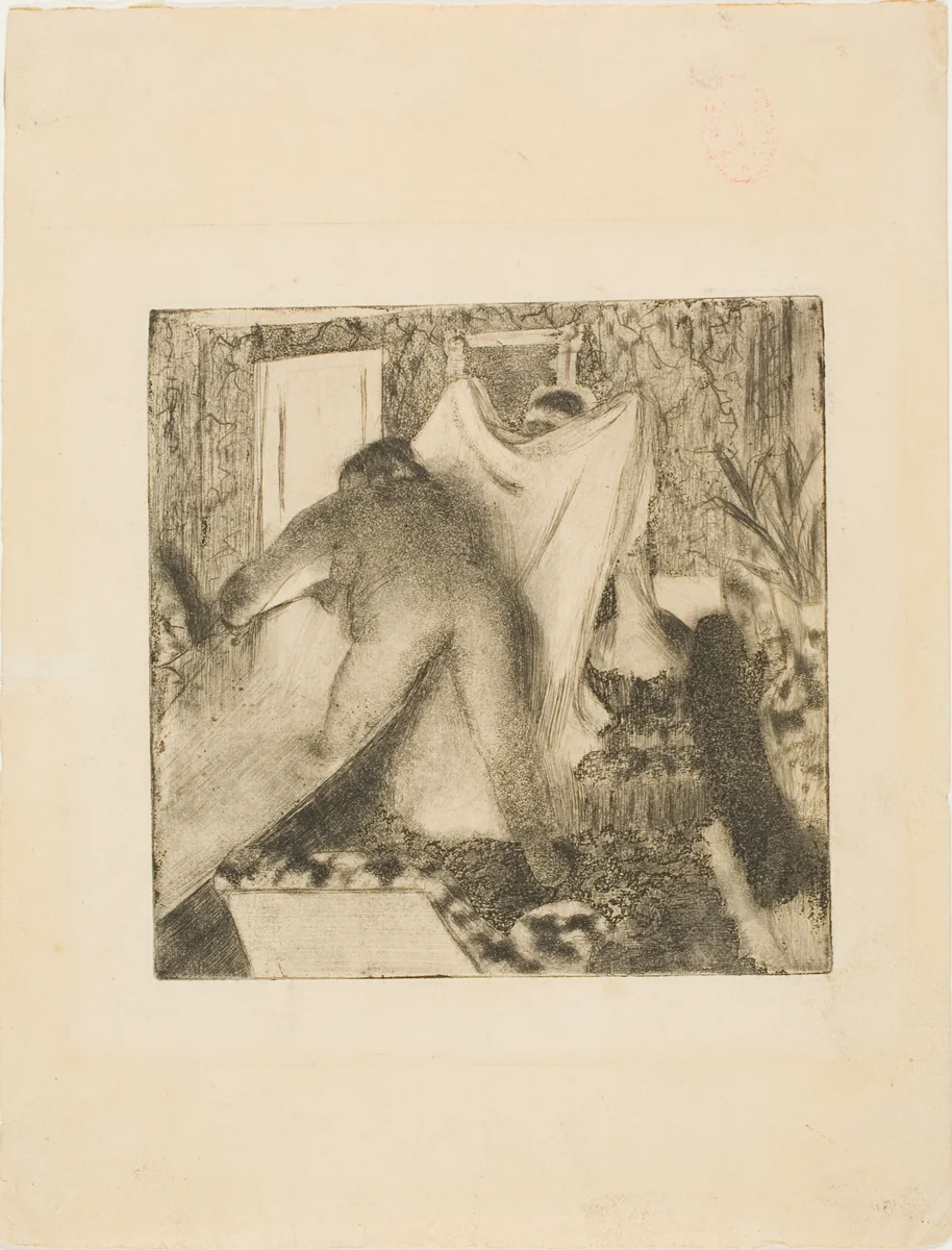 Leaving the Bath by Edgar Degas, print, 1879-1880