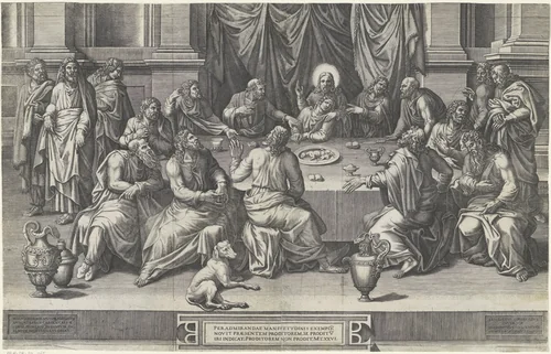 Het Laatste Avondmaal by Unknown, print, 1551