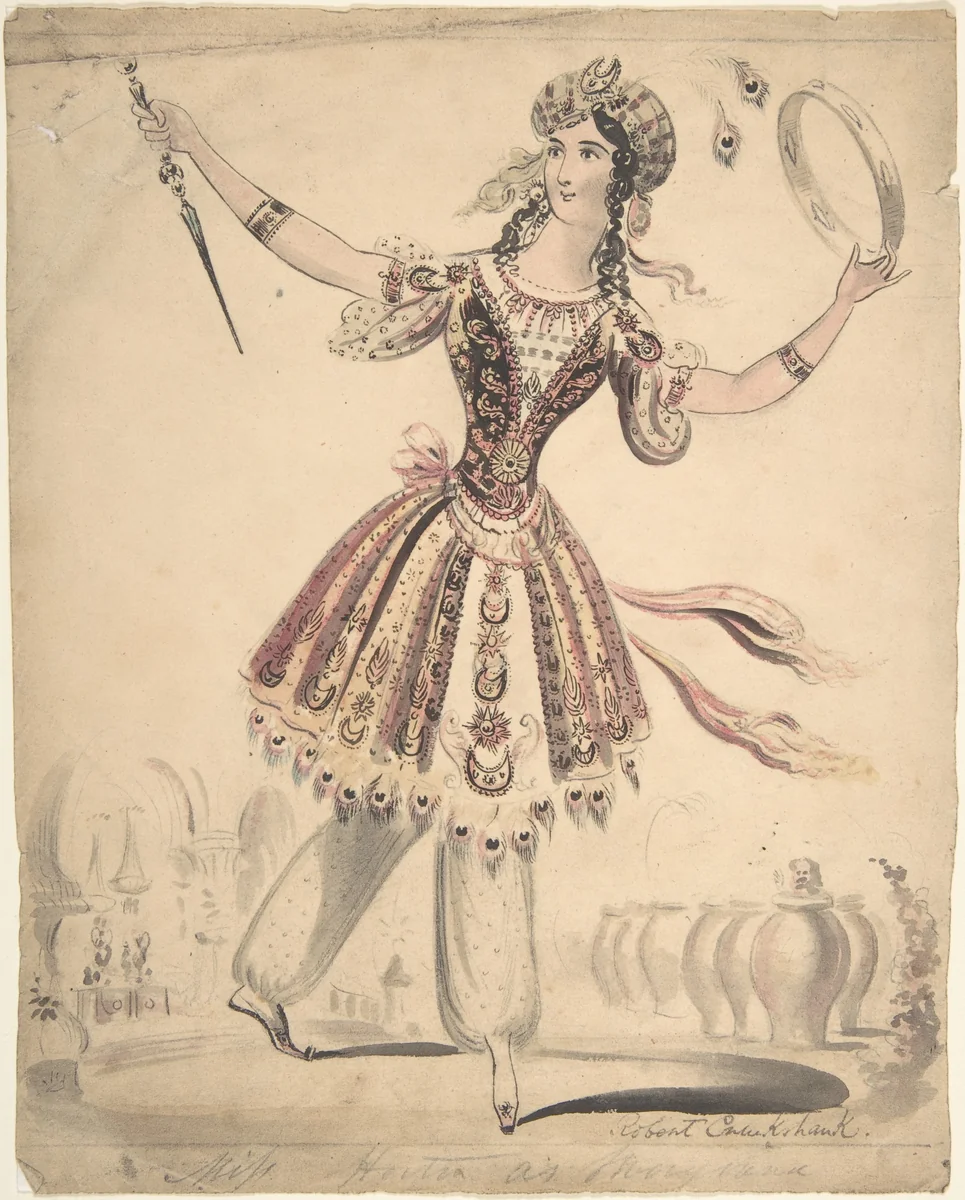Miss Horton as Morgana by Isaac Robert Cruikshank, drawing, 1830-1844
