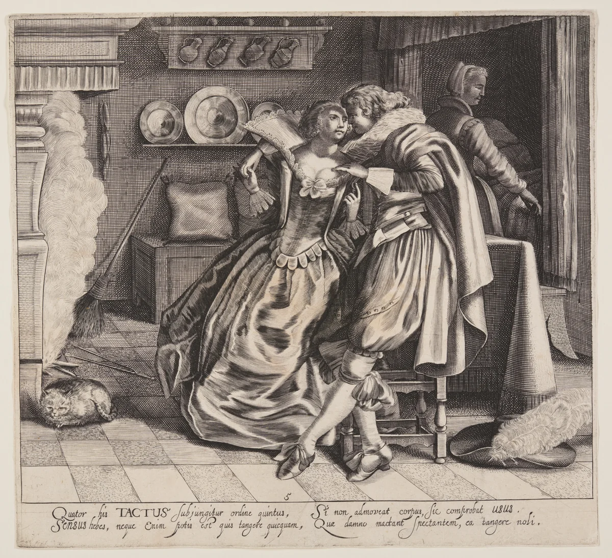 Tactus (Touch), from The Five Senses by Cornelis van Kittensteyn, print, 1620