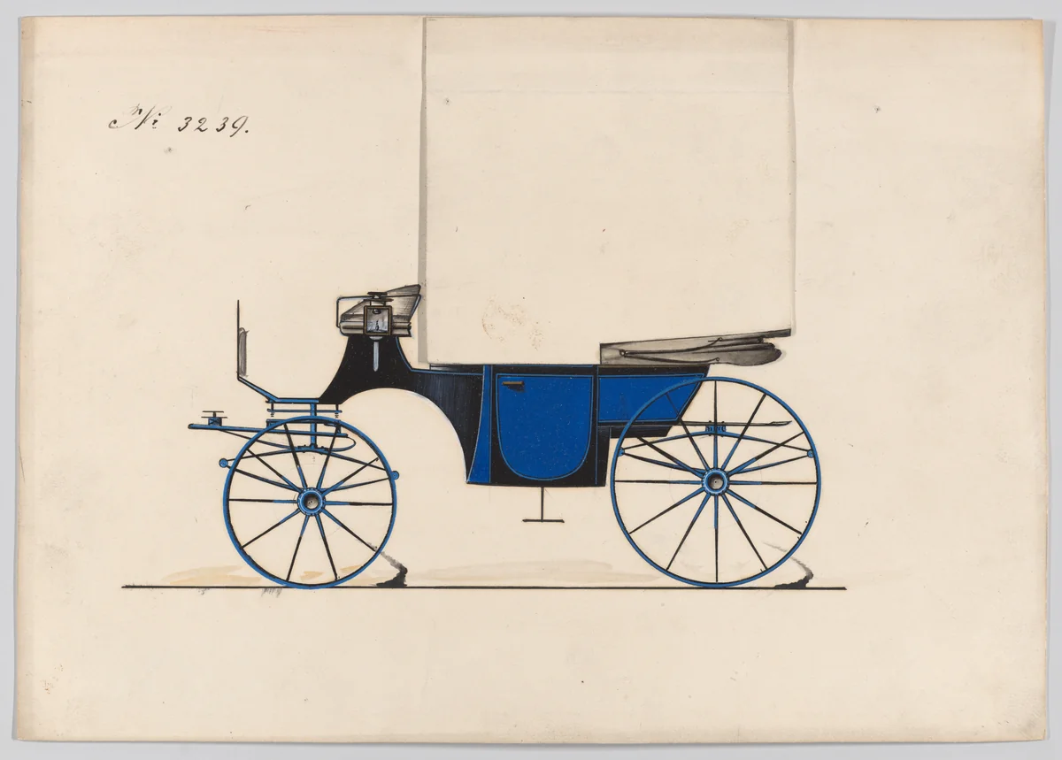 Design for Landaulet, no. 3239 by Brewster & Co., drawing, 1876