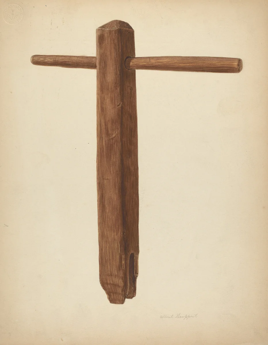 Wrench for Tightening Rope Bed by Albert Geuppert, index of american design, 1939