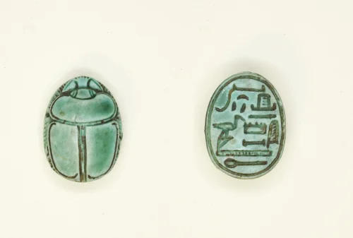 Scarab: Title (Overseer of the Granary) and Name (Djehuty) by Egyptian, other, -1580--1525