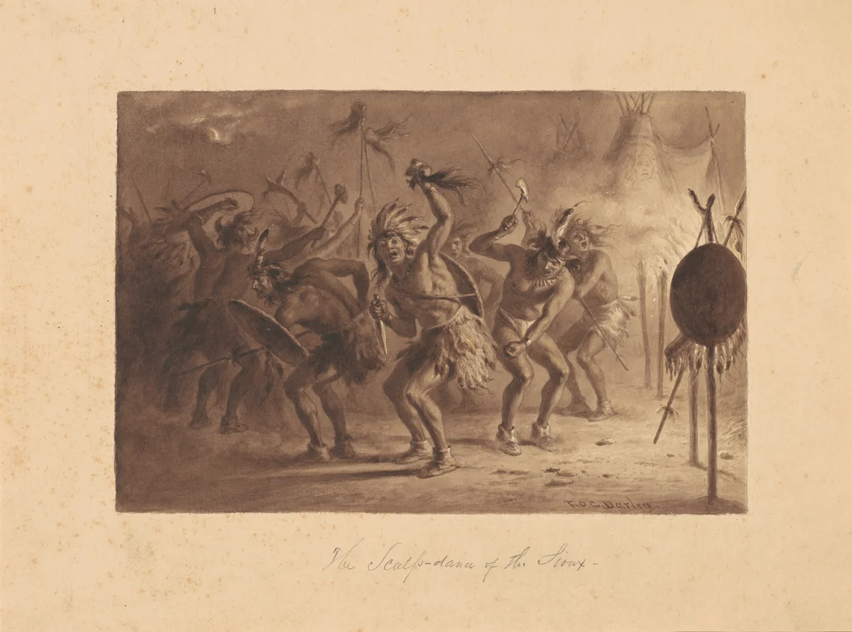 The Scalp-Dance of the Sioux by Felix Darley, drawing, 1837-1847