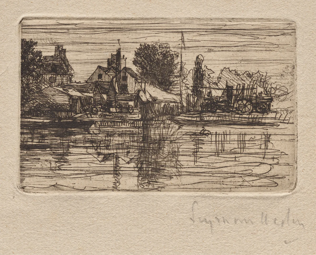 Thames Side by Francis Seymour-Haden, print